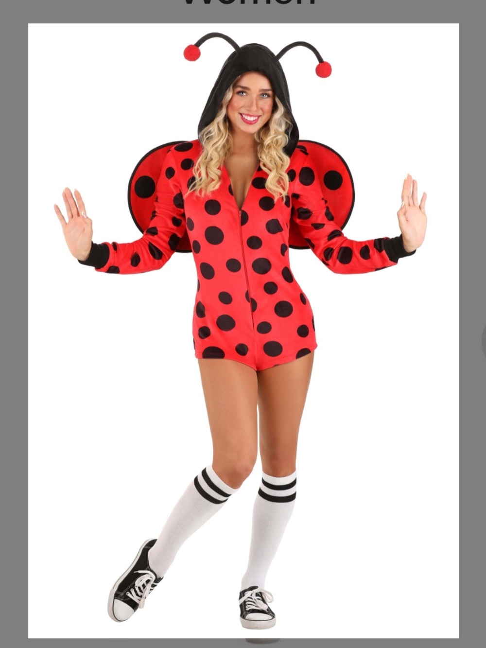 Ladybug Adult Costume Romper - Red and Black